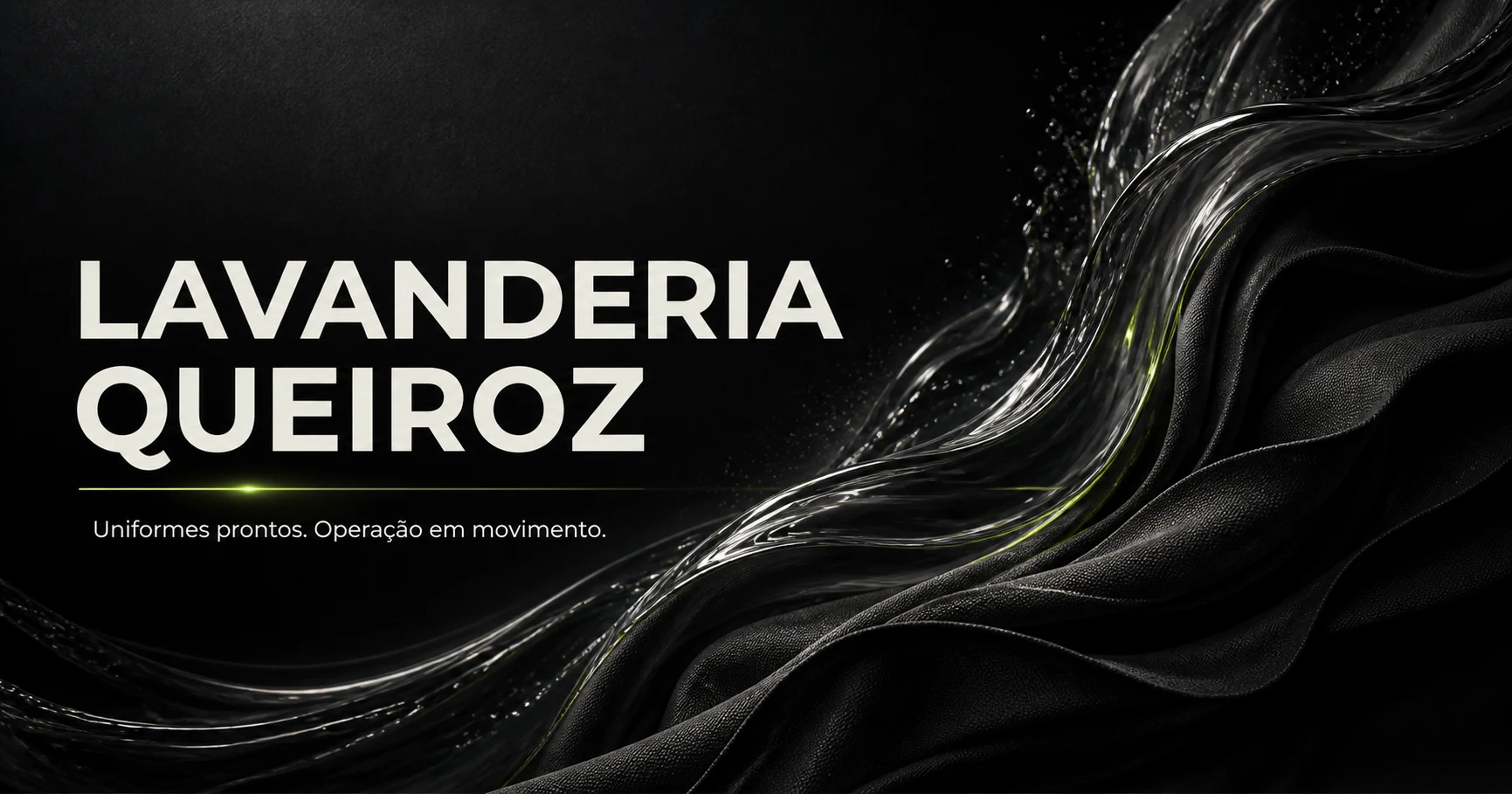 Lavanderia Queiroz — Uniformes prontos. Operação em movimento.